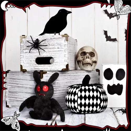 Miniatura 2 de Jenaai Peluche de Mothman de 13.4 Pulgadas Gótico Espeluznante Animales de Peluche Mothman Decoración Accesorio de Disfraz Espeluznante Suministros
