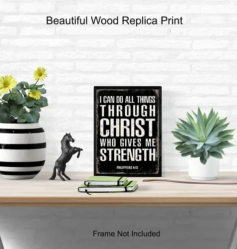 Miniatura 4 de I Can Do All Things Through Christ - Filipenses 4 13 - Decoración religiosa de pared - Regalos cristianos para hombres - Regalos católicos