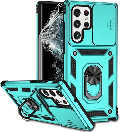 Miniatura 13 de Funda para Samsung Galaxy S22 Ultra con cubierta para lente de cámara, protector de pantalla HD, probado contra caídas de grado militar, soporte