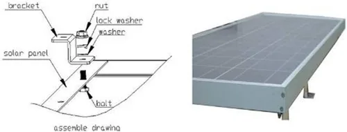 Miniatura 2 de Kit de soportes en Z para montaje de paneles solares para RV, barco, fuera de la red, techo, ancho de 38 mm, soporte para paneles solares de hasta