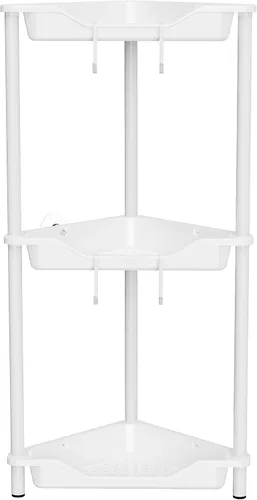 Miniatura 13 de Orimade Organizador de ducha esquinero de 2 niveles resistente a la oxidación, estante de esquina de piso de metal y plástico para baño, negro