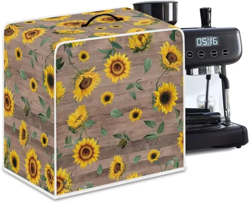 Miniatura 52 de Funda para cafetera, poliéster, azul, se adapta a la mayoría de máquinas de café estándar, protector resistente al polvo, huellas dactilares
