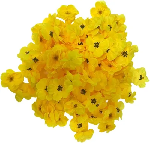 Miniatura 2 de Rikyo 100 cabezas de flores de cerezo artificiales de seda para primavera, flor de ciruelo falso, relleno de jarrón, ramilletes para decoración