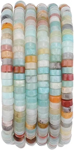 Miniatura 49 de BEADIA Cuentas Espaciadoras de Jade Amarillo Natural en Forma de Tapa, Cuentas Semipreciosas Sueltas para Hacer Joyas con Encuadernación, 4mmx2mm