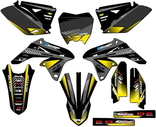 Miniatura 13 de 2010-2018 RMZ 250 Surge Black Senge Kit de base gráfica compatible con Suzuki