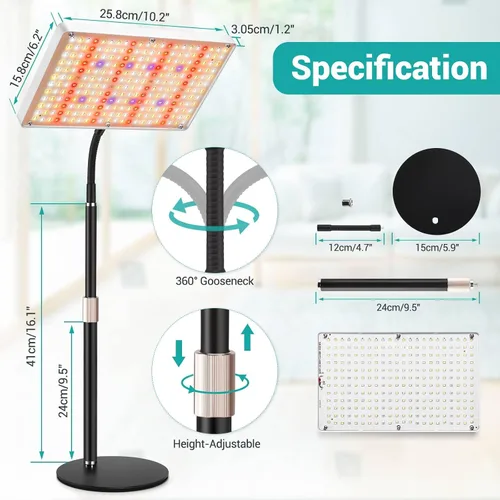Miniatura 6 de DragonLight Luces LED de cultivo mejoradas, espectro completo, luz de crecimiento regulable con control remoto para invernadero y plantas