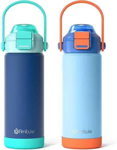 Miniatura 14 de Tazas aisladas para niños con pajita de apertura rápida y pico 2-en-1, tapa hermética de 14 onzas, acero inoxidable al vacío 18/8, sin BPA, tazas
