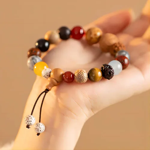 Miniatura 2 de 19 Seeds Multi Treasures Bodhi Luck Bracelet Handmade Colorful Beaded Bracelets for Meditation and Yoga Practices - Gifts for Women Men Boys Girls