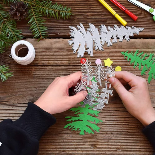 Miniatura 5 de Patelai 17 troqueles de corte de árboles para hacer tarjetas, plantillas de álbumes de recortes, plantillas de álbumes de recortes, troqueles