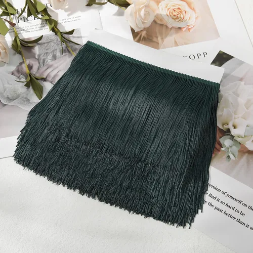 Miniatura 7 de AWAYTR Ribete de Flecos para Costura de 10 Yardas - 6 pulgadas de Ancho con Borlas para Manualidades DIY, Ropa y Decoración de Vestidos