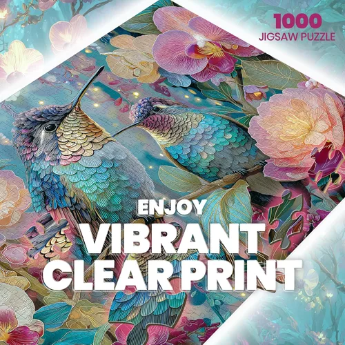 Miniatura 2 de Rompecabezas para adultos de 1000 piezas, colibrí, flor, pájaro, naturaleza, animal, rompecabezas de 1000 piezas para adultos mayores, rompecabezas