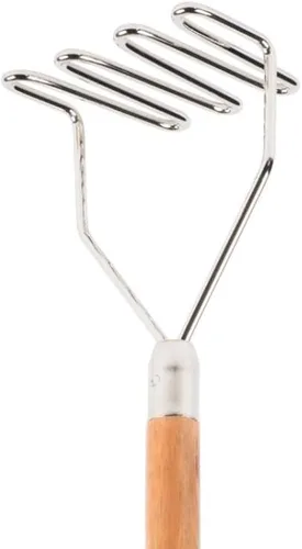 Miniatura 4 de Soro Essentials - Triturador de patatas cuadrado de 18" cromado con mango de madera- Herramienta de cocina para verduras, bayas, frutas, aguacates