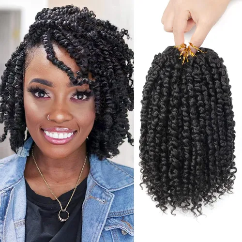 Miniatura 74 de Pelo de Passion Twist – 8 paquetes de 18 pulgadas Passion Twist Crochet para mujeres, cabello rizado pretrenzado Passion Twists extensiones de #2