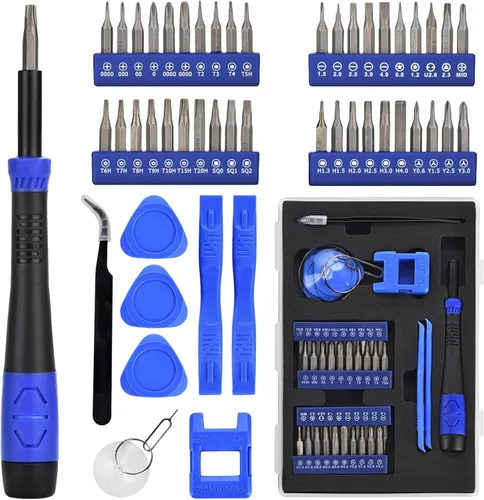 Miniatura 13 de Juego de 2 destornilladores de precisión: 122 puntas magnéticas Kit de reparación electrónica para mantenimiento de equipos de oficina - portátil