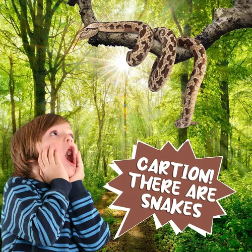 Miniatura 6 de Hozzi Boa Constrictor gigante de peluche grande de serpiente de peluche realista de 78.7 in / 80 pulgadas, regalos realistas para niños, fiesta