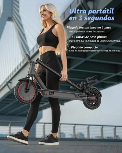 Miniatura 8 de Qlaway Electric Scooter for Adults, 350W/500W Motor, Up to 22 Miles Long Range, 8.5" /10" Solid Tires, 265 lbs Load Capacity, Foldable Commuting