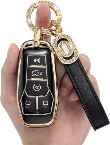 Miniatura 5 de Funda para llavero de TPU adecuada para Ford F150 F250 F350 F450 F551 Edge Explorer Smart Key Fob, Modelo A (negro).