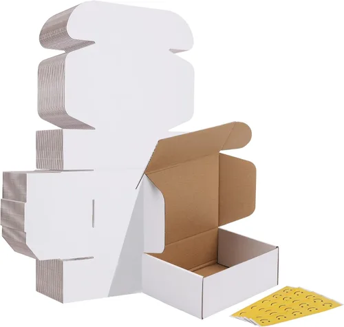 Miniatura 55 de HORLIMER Paquete de 40 cajas de envío de 5 x 5 x 5, caja de cartón corrugado blanco para correo, embalaje, pequeñas empresas
