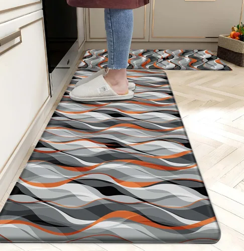 Miniatura 18 de weesire Alfombra de Cocina Verde Tapetes Anti Fatiga para Piso de Cocina Alfombras de Cocina Verde Salvia Floral Hierbas Espuma Viscoelástica Tapete