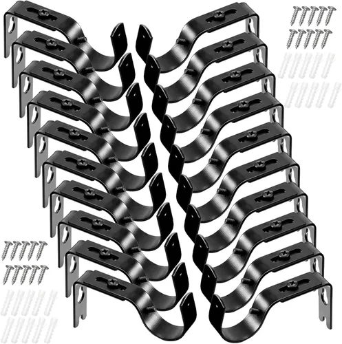 Miniatura 15 de Frienda 4 soportes de barra de cortina resistentes pintados de plata ajustables para barra de cortina de 1 pulgada de diámetro, soportes de Plata