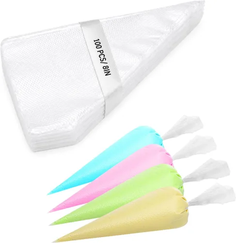 Engorgio 100 piezas Bolsas de glaseado desechables mini Bolsas de pastelería de 8 pulgadas Bolsas de pastelería pequeñas Bolsas de glaseado
