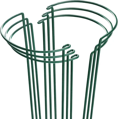 HiGift Estacas de soporte para plantas, paquete de 6 jaulas y soportes de peonía de metal, jaula de soporte para plantas de jardín, anillo de