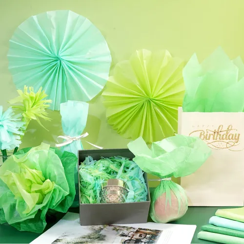 Miniatura 7 de 100 hojas de papel de seda verde a granel para bolsas de regalo, 20 x 14 pulgadas, papel de seda para regalo para el día de San Patricio, Navidad