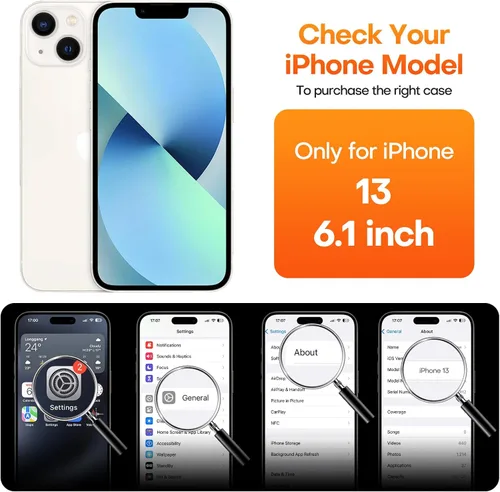 Miniatura 2 de CellEver Funda de silicona resistente para iPhone 13, protección militar contra caídas, protección elevada de pantalla y cámara, interior sin Negro