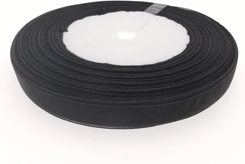 Miniatura 2 de Dxeud Cinta de organza transparente (negro, 1/2" x 50 yardas)