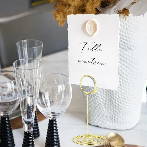 Miniatura 7 de 20 soportes para números de mesa, mini soportes para tarjetas de lugar, soportes para fotos, soportes para tarjetas de mesa pequeños, clips de menú