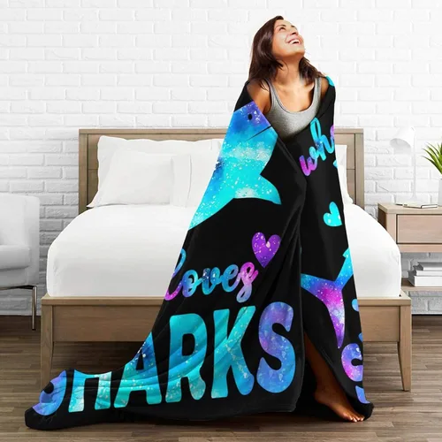 Miniatura 5 de Manta de Tiburón Linda Manta de Tiburones de Forro Polar, Manta de Felpa, Super Suave, Cálida y Acogedora, Mantas de Tiburón Decorativas, Regalos