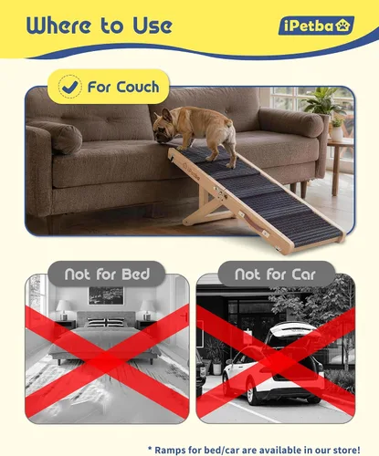 Miniatura 8 de Rampa para perros mejorada 2026 para cama con plataforma, apta para articulaciones, extra ancha y larga, antideslizante, resistente, hasta 200 libras