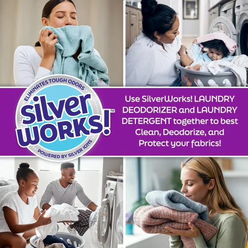 Miniatura 5 de SilverWorks! Desodorizador de lavandería, potenciador de aroma en lavado, eliminador de olores 3 en 1, aroma de larga duración, protege contra