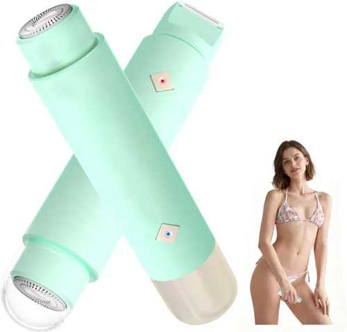 Miniatura 11 de Recortadora de bikini 2 en 1 para mujer, afeitadora eléctrica impermeable sin dolor para mujeres, afeitadora eléctrica de viaje de doble cabeza