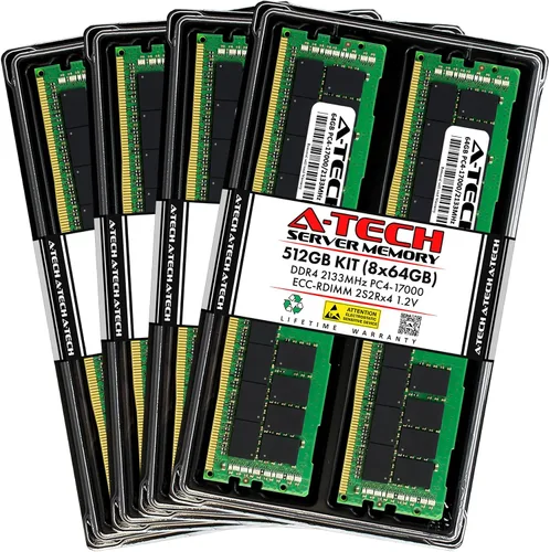 Miniatura 39 de A-Tech 4GB DDR4 2133MHz PC4-17000 ECC RDIMM 1Rx8 Single Rank 1.2V ECC Registered DIMM de 288 pines Módulo de actualización de memoria RAM
