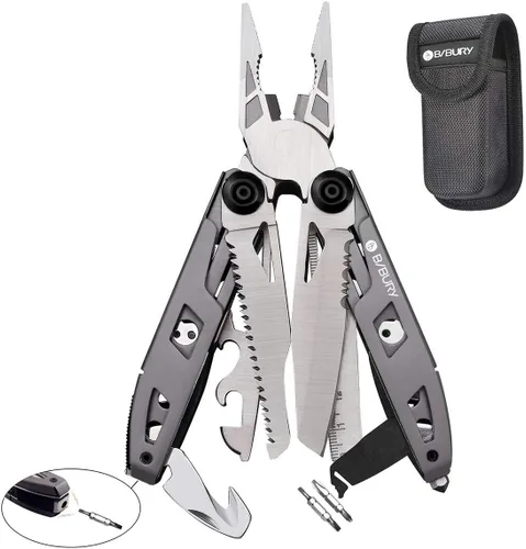 Miniatura 8 de Pinzas multiherramienta 18 en 1, multiusos, cuchillo de bolsillo, de acero inoxidable duradero, multiherramienta para supervivencia, camping, caza