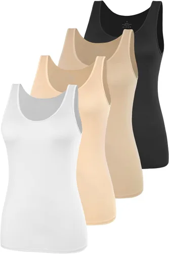 Miniatura 6 de AMVELOP - Camiseta básica sin mangas para mujer, ropa interior, camiseta sin mangas en paquete de 2-4