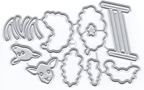 DzIxY Adorables troqueles de corte de metal para valla de ovejas para hacer tarjetas, juegos de troqueles de papel en relieve, plantillas para 17