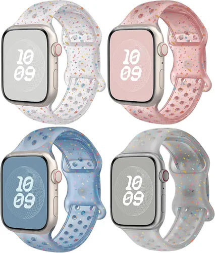 Miniatura 17 de Correas de silicona compatibles con Apple Watch Band de 1.496 in 1.575 in 1.614 in 1.654 in 1.732 in 1.772 in 1.811 in 1.929 in, correa deportiva