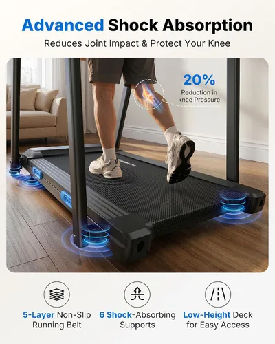 Miniatura 5 de MERACH Treadmills for Home with Incline 0%-15%, 300 LBS Capacity Double Deck Foldable Treadmill with Incline, 0.5-7.5MPH Quiet 2.5HP Brushless