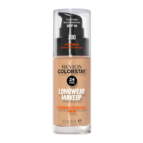 Miniatura 12 de Base líquida de Revlon ColorStay Maquillaje facial para piel mixta y grasa, SPF 15, cobertura media-completa con acabado mate, beige solar (392), 1