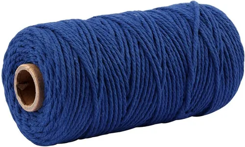 Miniatura 9 de Cuerda de algodón para macramé de 109 yardas de 0.118 pulgadas, 4 hebras trenzadas, cuerda para envolver colgadores de plantas, tejer, suministros
