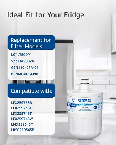 Miniatura 2 de Waterspecialist Filtro de agua para refrigerador 5231JA2002A, repuesto para LG® LT500P®, ADQ72910911, GEN11042FR-08, LFX25974ST, ADQ72910901