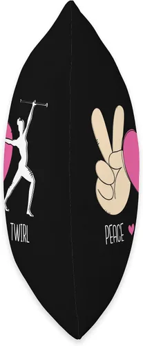 Miniatura 2 de Baton Twirling Majorettes Cute Baton Design Peace Love Twirl Throw Pillow, 16x16, Multicolor