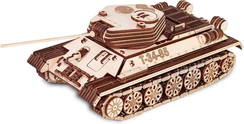 Miniatura 8 de EWA Eco-Wood-Art - Rompecabezas de tractor mecánico tridimensional KIROVETS K-7M para adultos y adolescentes-Colección sin pegamento-596 detalles