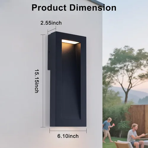 Miniatura 6 de Yisuro Moderna lámpara de pared para exteriores con LED, accesorios de iluminación exterior integrados de 3000 K, luces de montaje en pared exterior