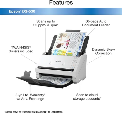 Miniatura 3 de Escáner WorkForce GT-1500 de documentos e imágenes con alimentador automático de documentos (ADF) (b11b190011), de la marca Epson, 1