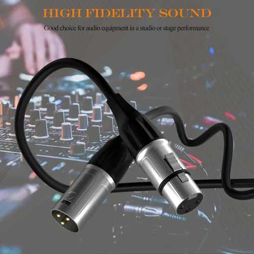 Miniatura 6 de Tisino Cable XLR, paquete de 2 cables de micrófono XLR macho a hembra, cable de micrófono equilibrado compatible con preamplificadores/sistemas