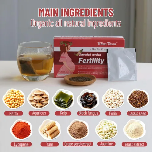 Miniatura 4 de Wins Town Té de fertilidad para mujer, 30 bolsas de té Preconception Bebida herbaria, apoya la ovulación, el equilibrio hormonal y la reproducción