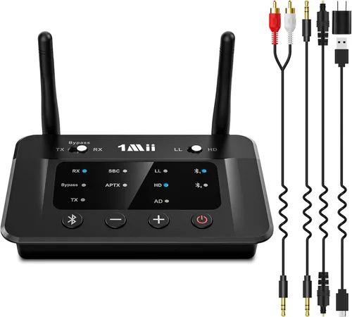 1Mii B03 Bluetooth 5.3 Transmisor receptor para TV Home Stereo BT auriculares, aptX baja latencia/adaptativo/HD Bluetooth adaptador de audio,